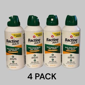 4x Bactine Max Dry Spray Anesthetic Quick Dry Numbs Pain & Itch 4oz Exp 06/30/26